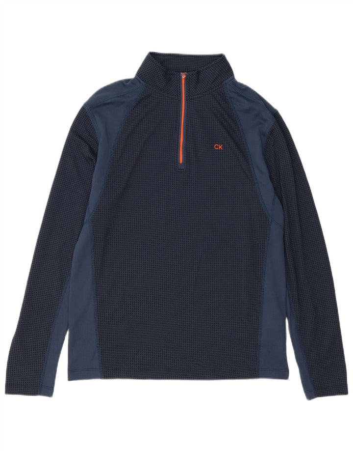 Calvin Klein Moletom Masculino Top de Agasalho Médio Azul Marinho Colorblock