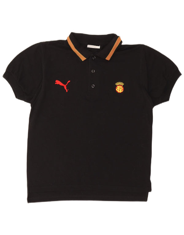 Camisa polo masculina PUMA pequena algodão preto
