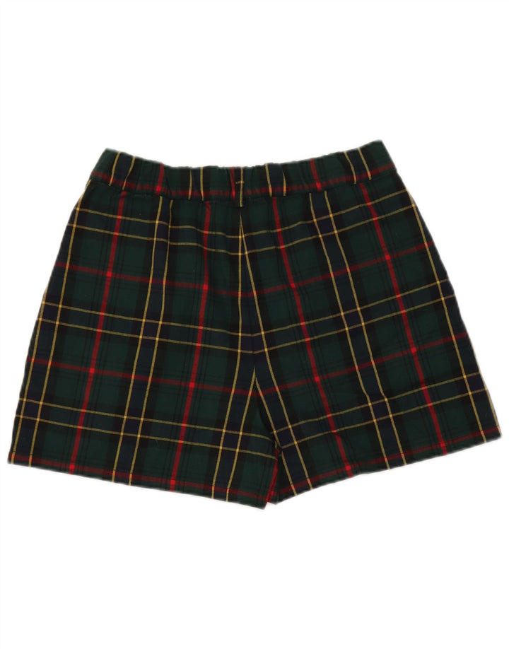 Shorts Chino Feminino Nice & Chic Grande W32 Poliéster Xadrez Verde