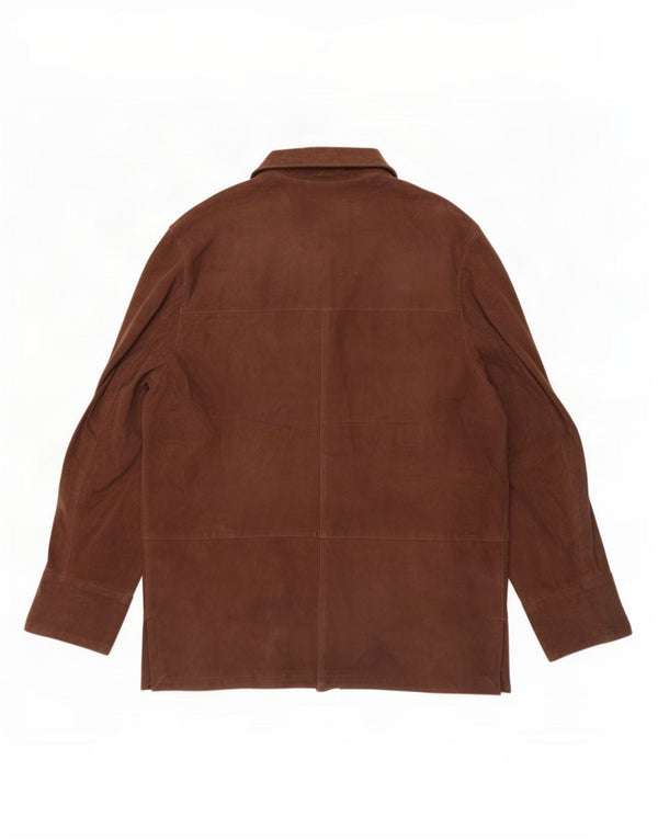 Jaqueta feminina vintage de camurça IT 48 XL couro marrom