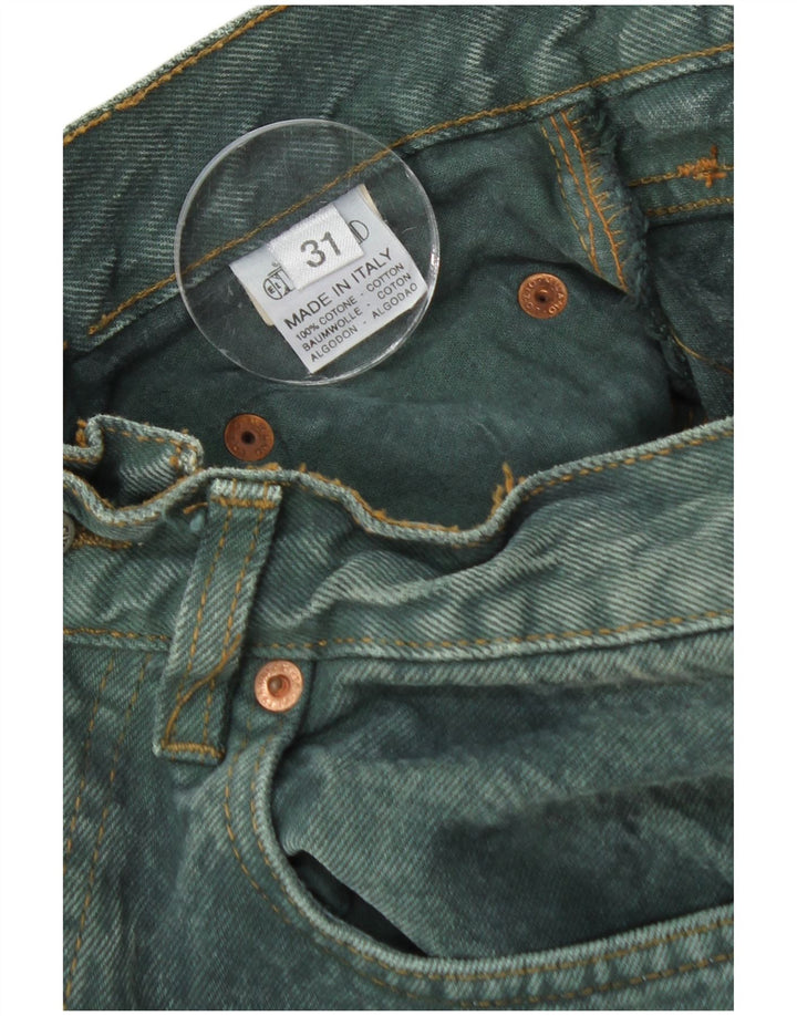 EL CHARRO Jeans retos femininos W31 L31 algodão verde