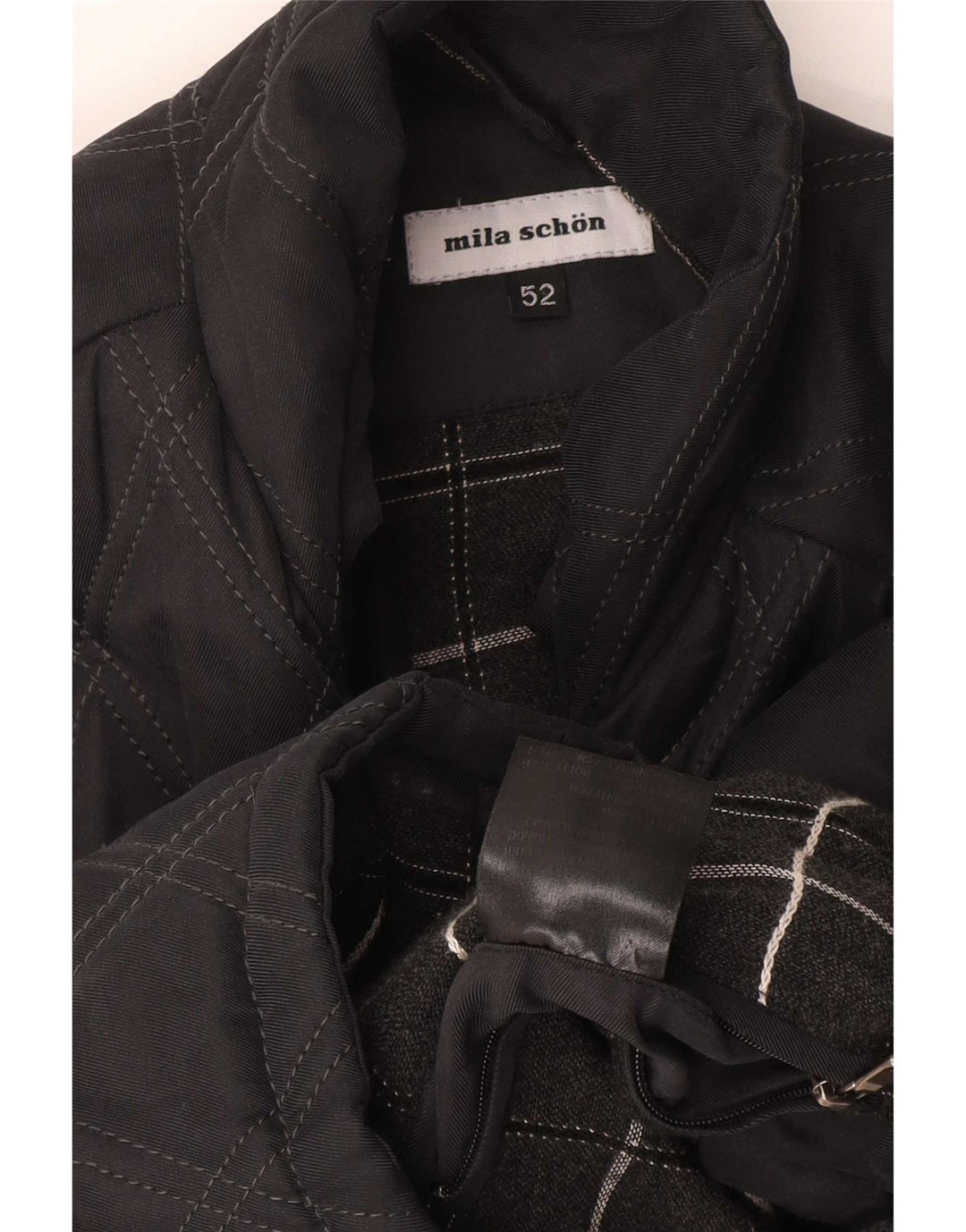 Colete acolchoado feminino Mila Schon EU 52 4XL poliéster preto
