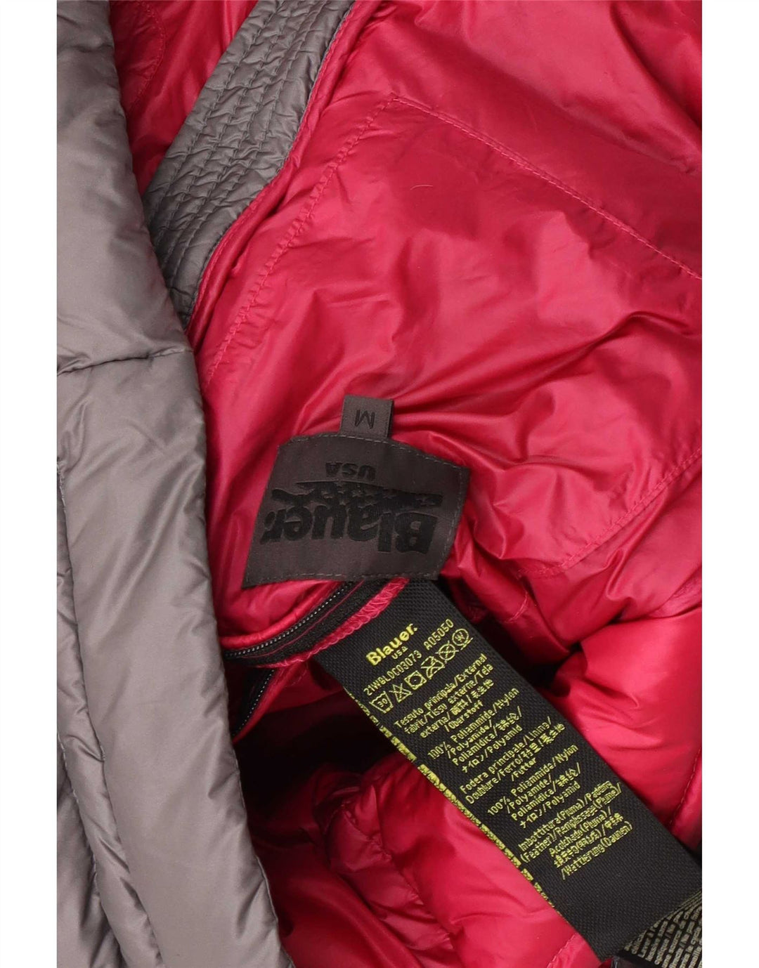Jaqueta acolchoada com capuz feminina Blauer UK 14 poliamida cinza médio