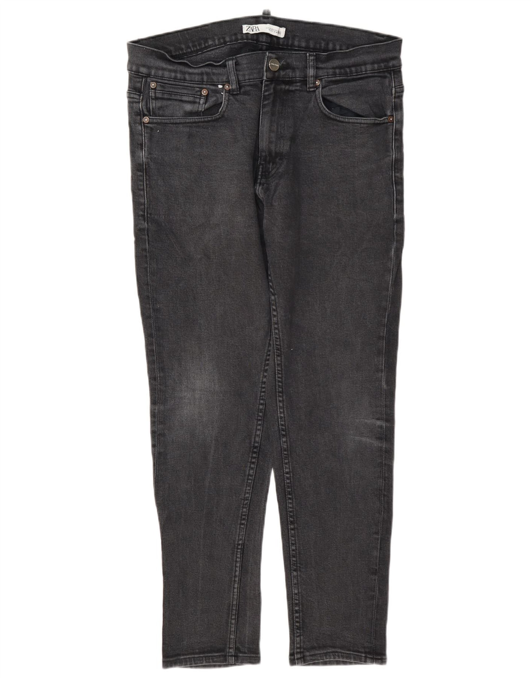 Zara Mens Slim Jeans EU 44 Grande W34 L30 Cinza Poliéster