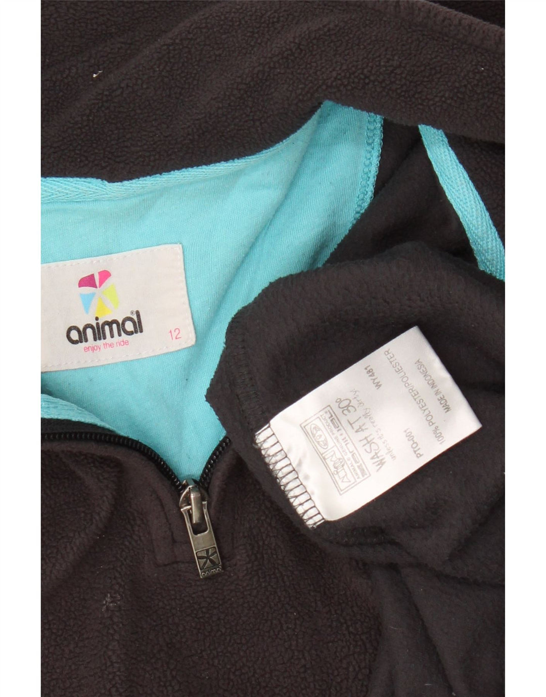 Animal Womens Zip Neck Fleece Jumper Reino Unido 12 Poliéster Cinza Médio