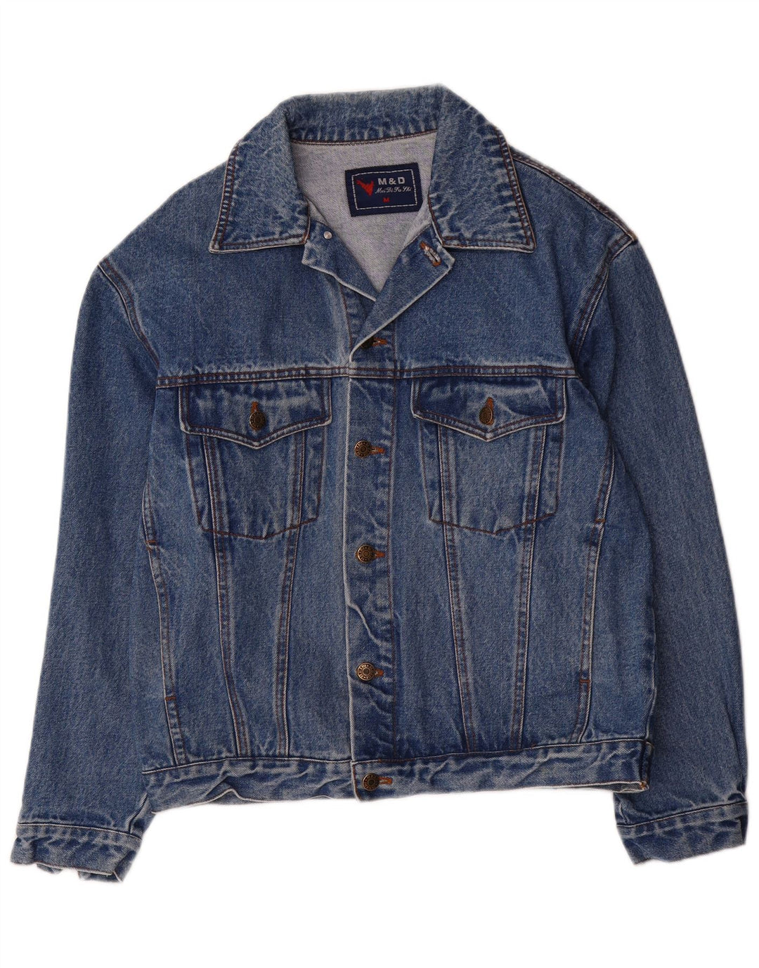 Jaqueta jeans masculina vintage UK 38 azul médio