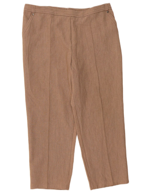 Calça casual feminina Marks & Spencer cônica Reino Unido 18 XL W36 L26 marrom