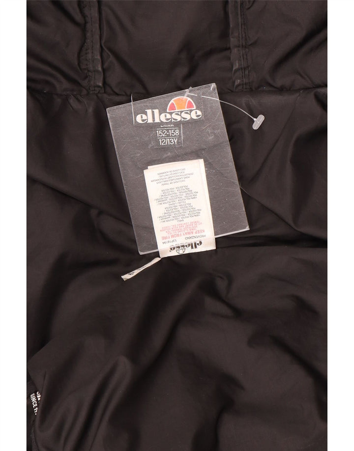Jaqueta acolchoada com capuz gráfico ELLESSE para meninos 12-13 anos poliéster preto