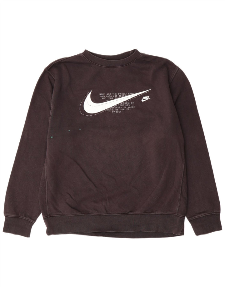 Nike masculino gráfico moletom jumper grande algodão preto