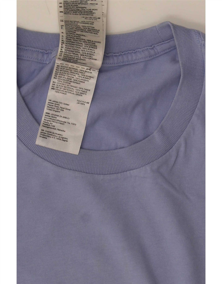 Adidas Mens Camiseta Top Grande Algodão Azul