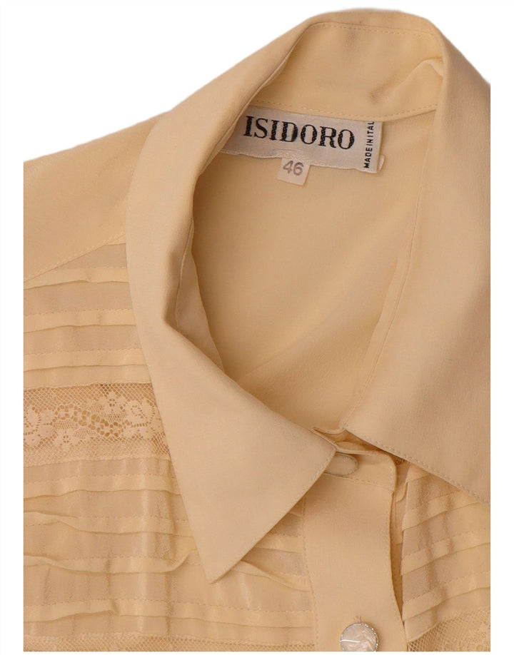 Blusa Camisa Feminina Vintage IT 46 Grande Bege