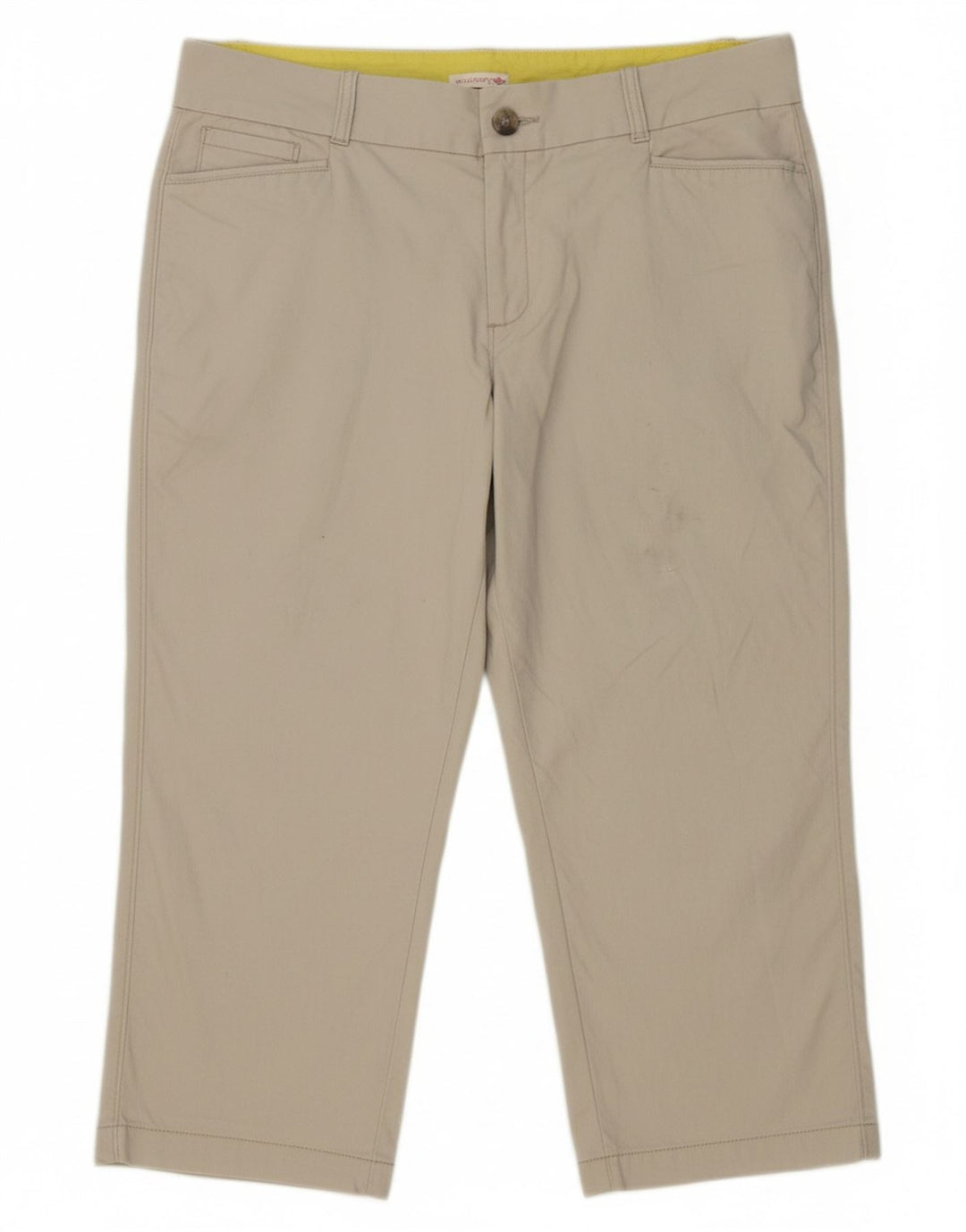 Calça capri feminina DOCKERS reta US 16 2XL W38 L22 algodão bege