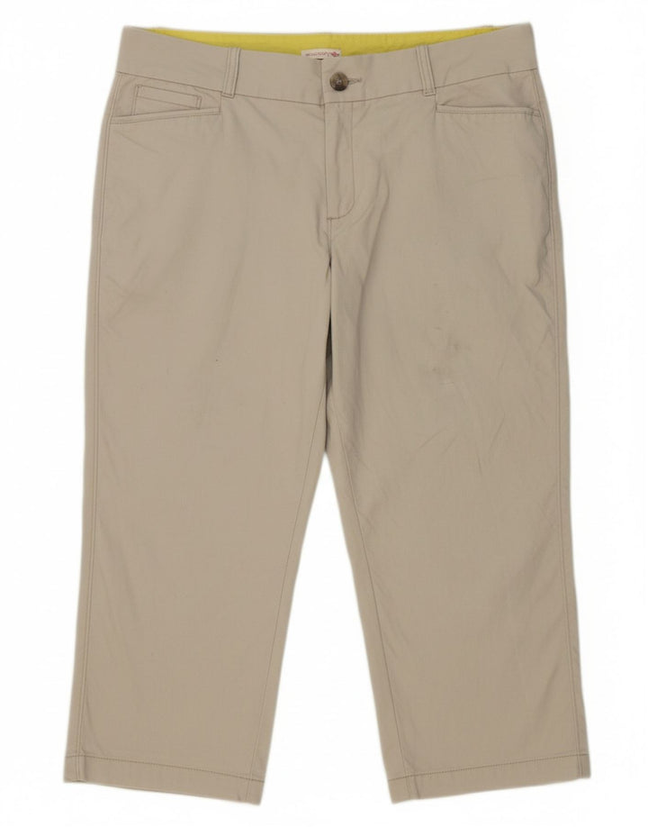 Calça capri feminina DOCKERS reta US 16 2XL W38 L22 algodão bege