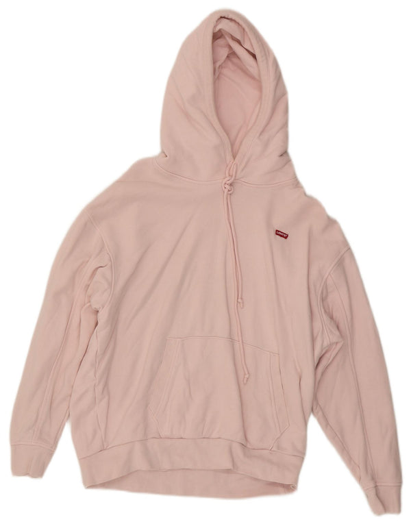 Suéter com capuz feminino Levi's Relaxed Fit UK 6 XS algodão rosa