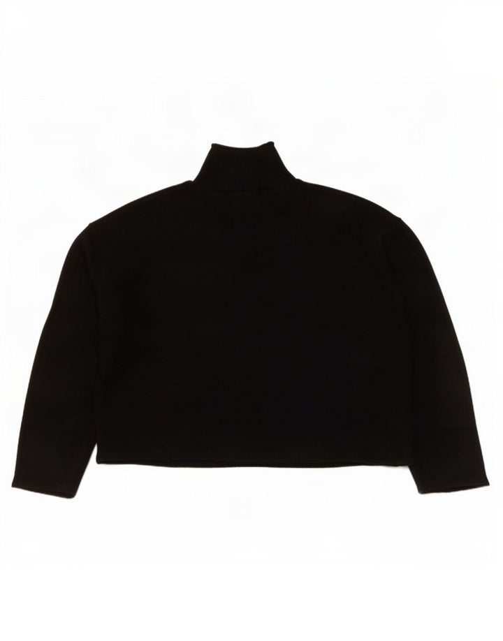 Suéter feminino Zara com gola alta e gola alta, tamanho UK 14, preto médio