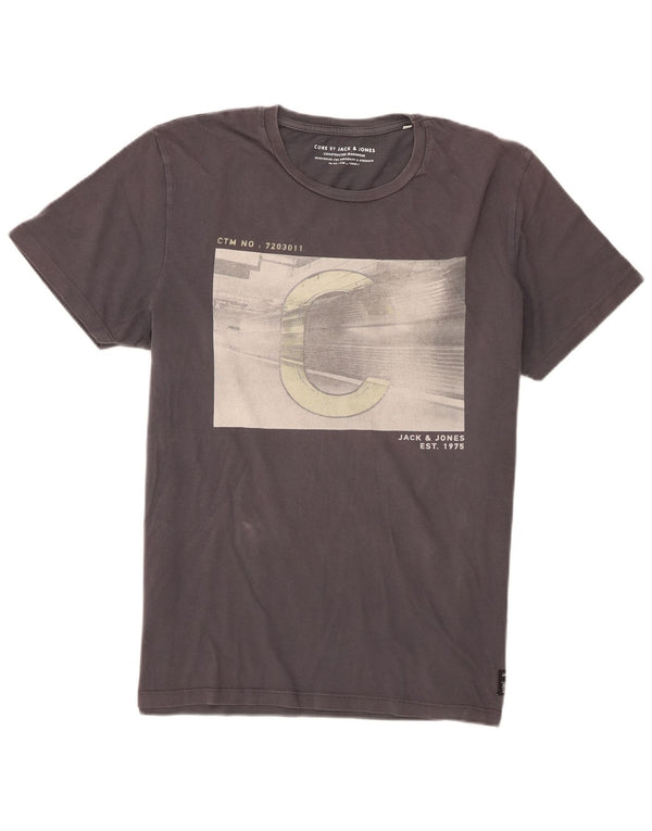Camiseta gráfica masculina Jack & Jones Top XL algodão cinza