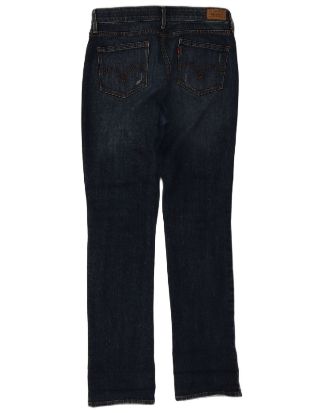 Jeans reto feminino Levi's US 6 médio W28 L32 algodão azul marinho