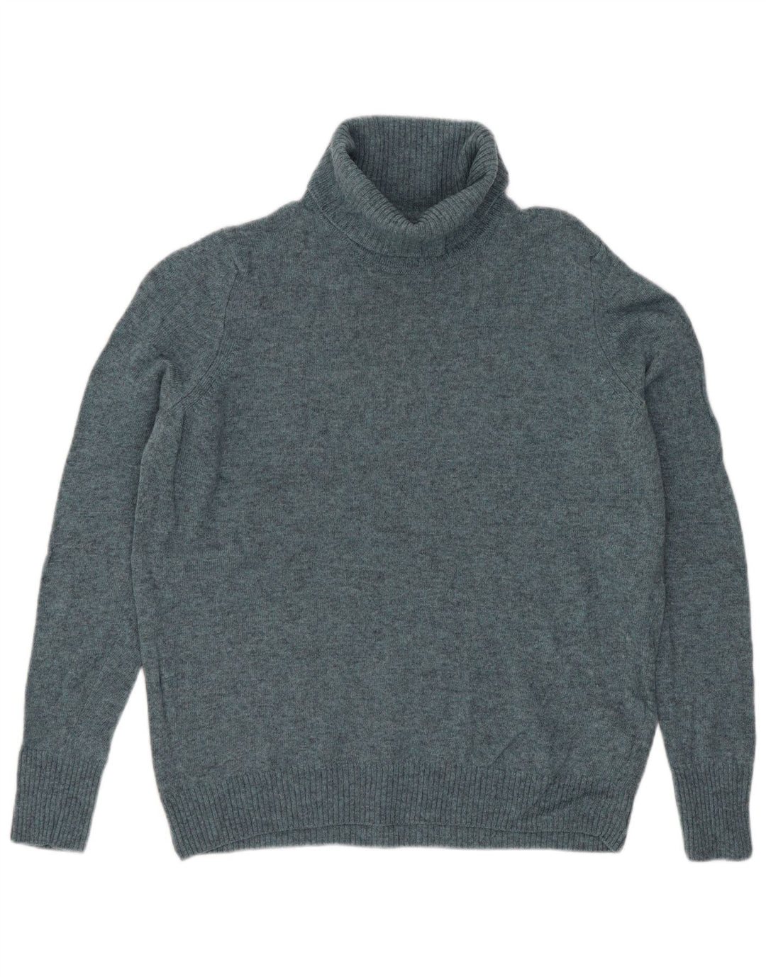 Suéter feminino Marks & Spencer com gola redonda Reino Unido 14 lã azul médio
