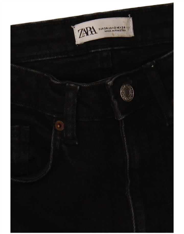 Calça jeans feminina Zara Bootcut EU 34 2XS W24 L26 preta