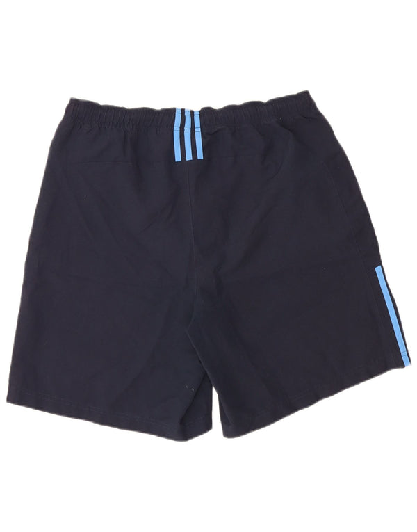Shorts esportivos masculinos Adidas grandes poliéster azul marinho