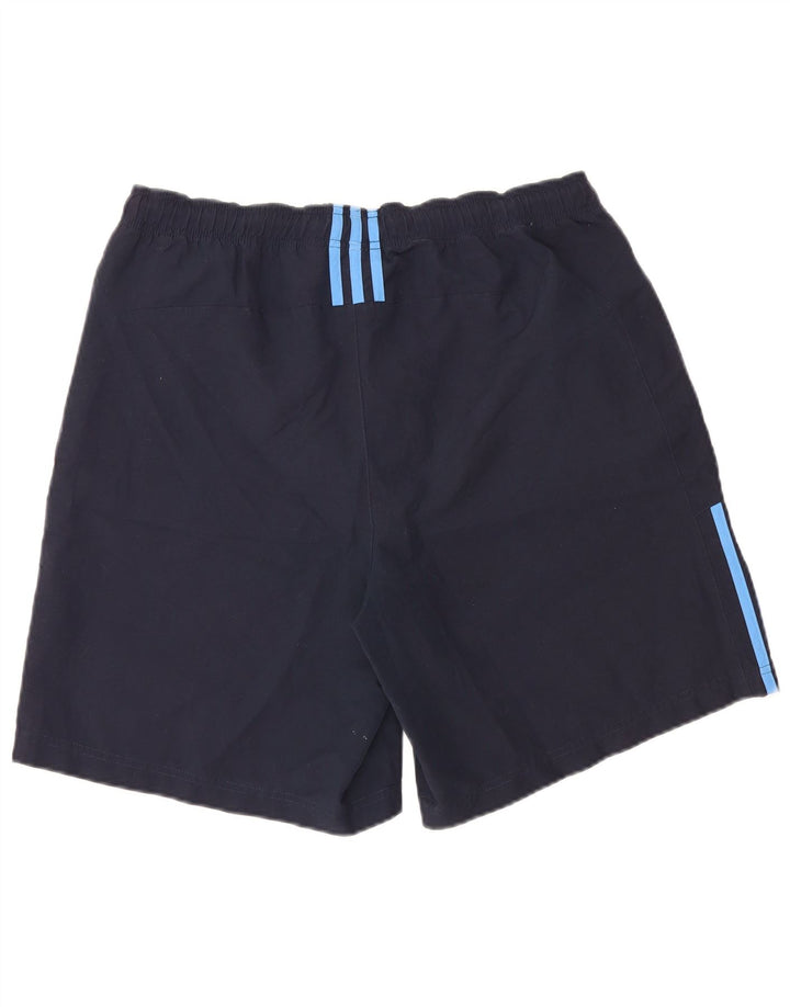 Shorts esportivos masculinos Adidas grandes poliéster azul marinho