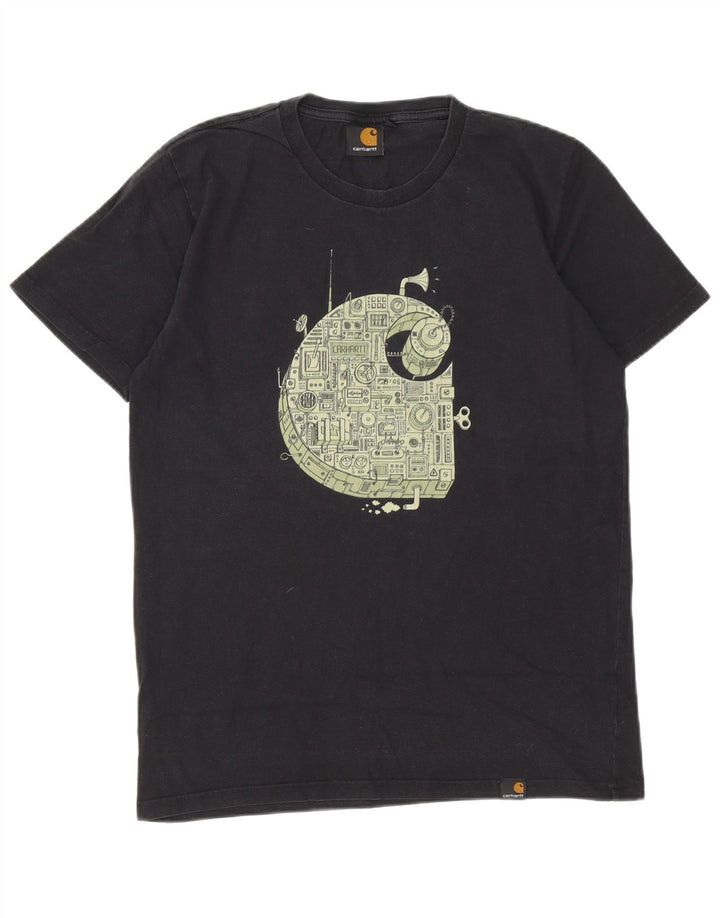 Camiseta gráfica masculina Carhartt Top médio algodão preto
