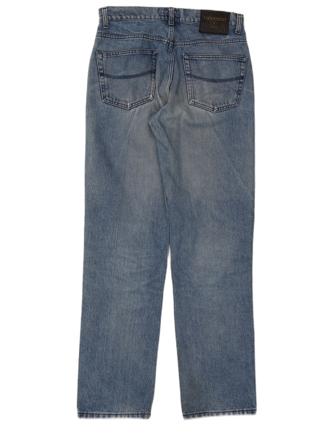 Valentino Mens Straight Jeans W33 L33 Azul Algodão