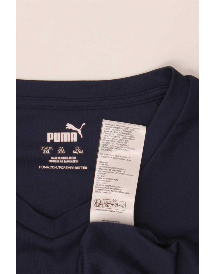 Camiseta masculina Puma Top 3XL azul marinho poliéster