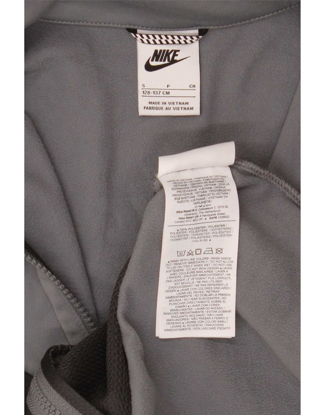 Jaqueta Nike Boys Graphic Tracksuit Top 8-9 anos pequeno cinza colorblock