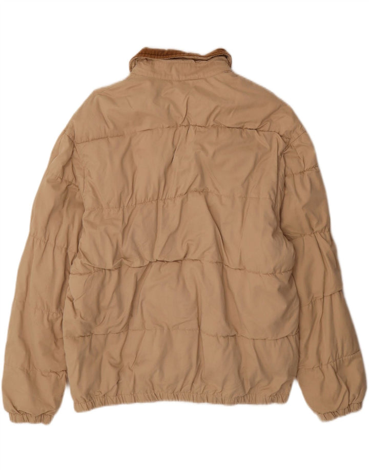 Jaqueta bomber masculina Zara UK 40 grande poliéster colorblock bege