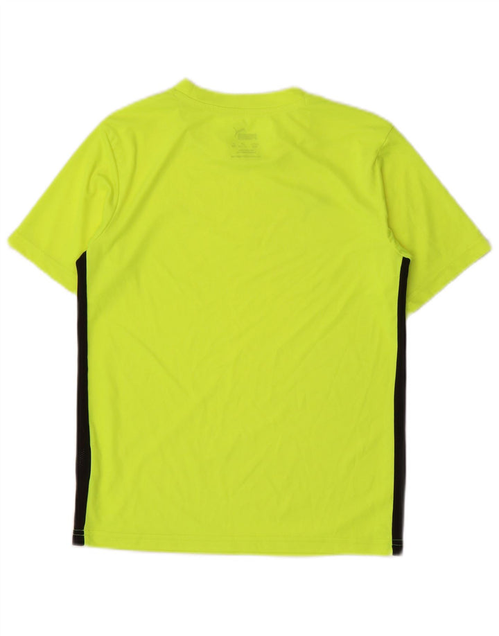 PUMA Boys T-Shirt Top 11-12 Years Green Colourblock Polyester