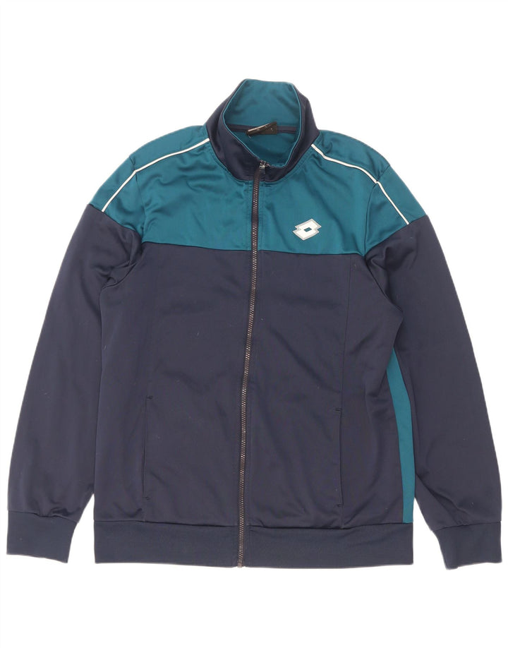 Jaqueta masculina de agasalho Lotto Life's grande bloco colorido azul marinho