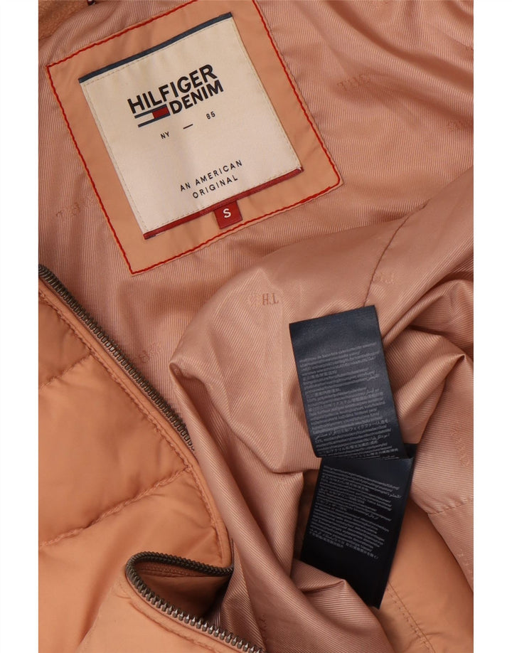Jaqueta acolchoada com capuz feminina Tommy Hilfiger UK 10 poliéster rosa pequeno