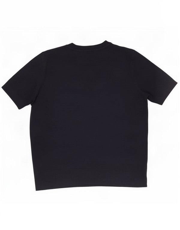 Blusa feminina de manga curta Marks & Spencer Reino Unido 12 médio azul marinho