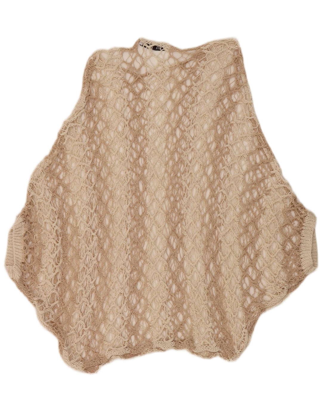 Zara Womens Crochet Poncho Top Reino Unido 16 Grande Bege