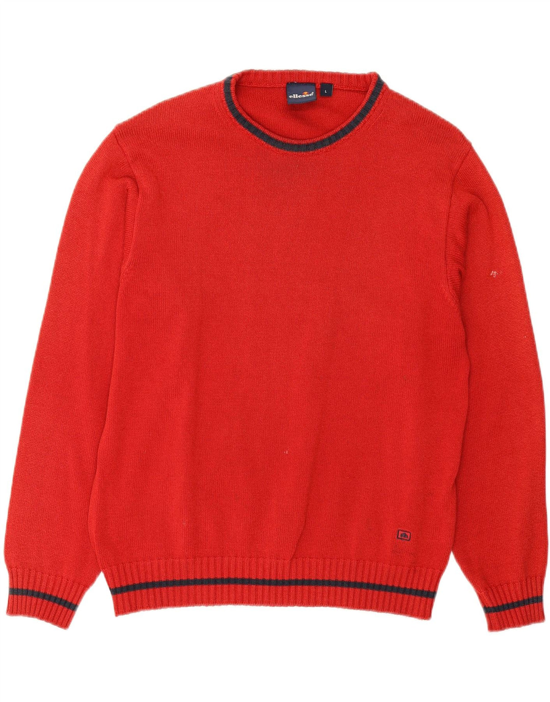 ELLESSE Mens Crew Neck Jumper Sweater Large Red Cotton Vintage Ellesse and Second-Hand Ellesse from Messina Hembry 