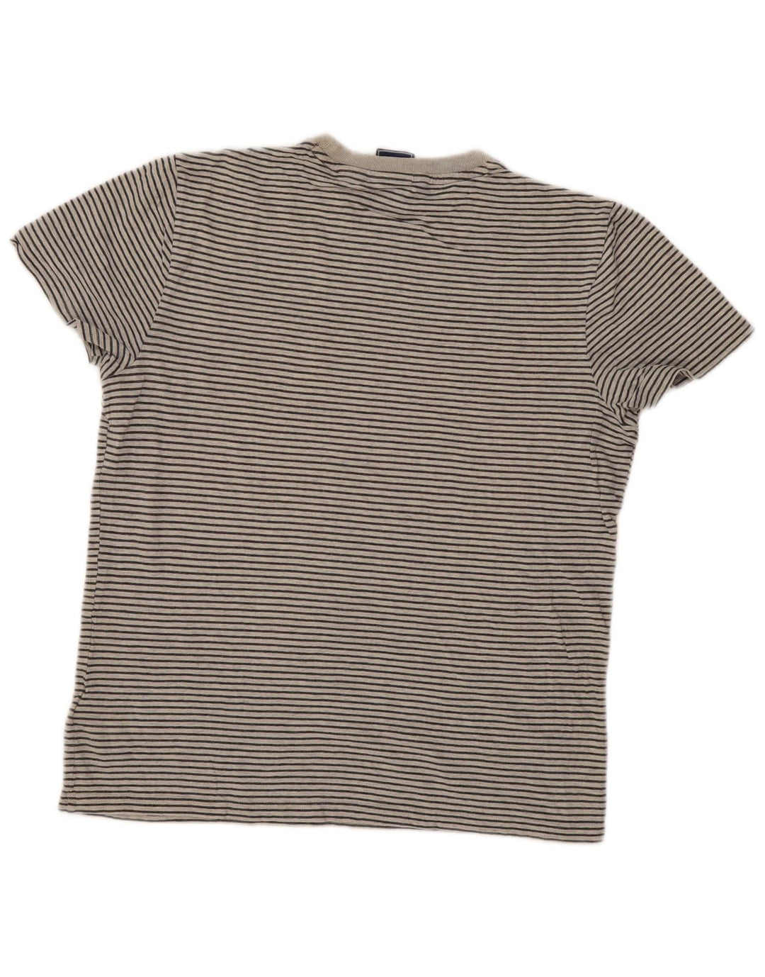 Camiseta masculina Superdry Top cinza médio listrado algodão