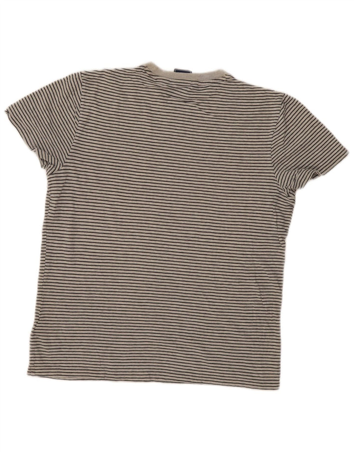 Camiseta masculina Superdry Top cinza médio listrado algodão