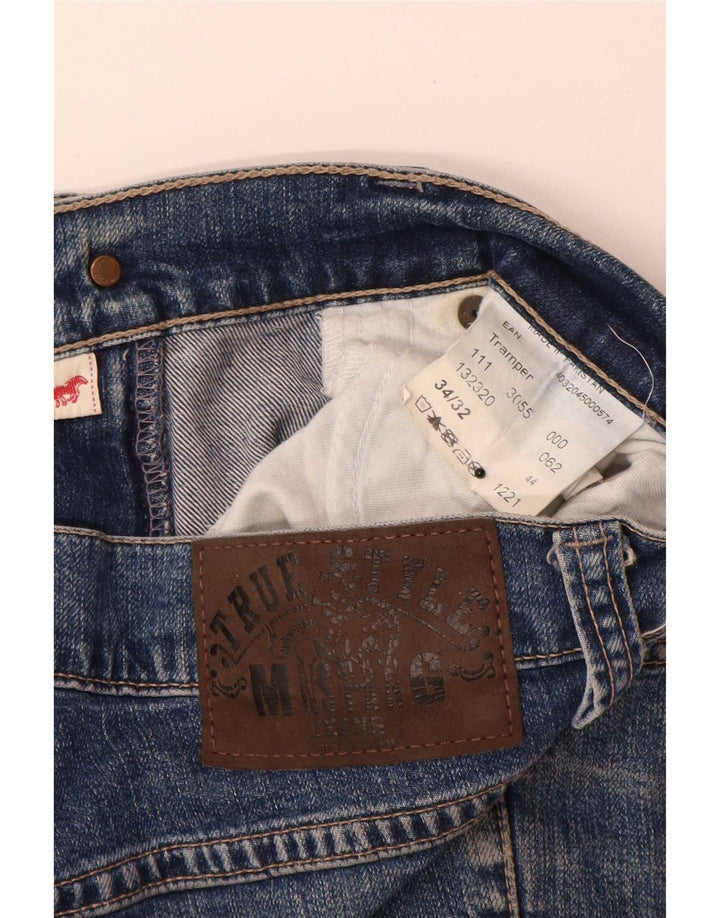 Mustang masculino Tramper Straight Jeans W34 L29 algodão azul