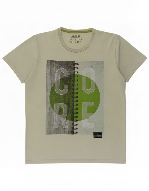 Camiseta gráfica masculina Jack & Jones Top XL algodão verde