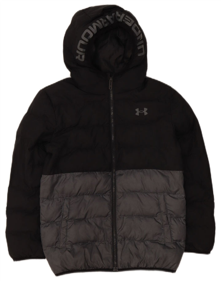 Jaqueta acolchoada gráfica Under Armour Boys 10-11 anos preto colorblock