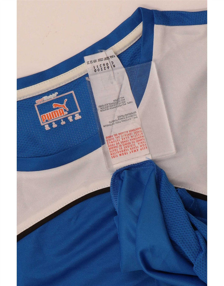 Camiseta Puma Menino 13-14 Anos Azul Colorblock Poliéster