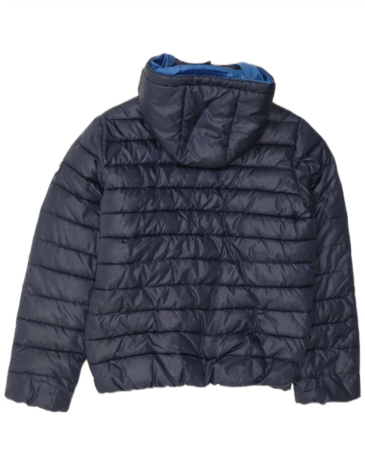 Jaqueta masculina acolchoada com capuz Lotto UK 36 poliéster azul marinho pequeno