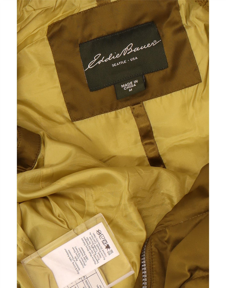 Colete acolchoado feminino Eddie Bauer UK 14 poliéster cáqui médio