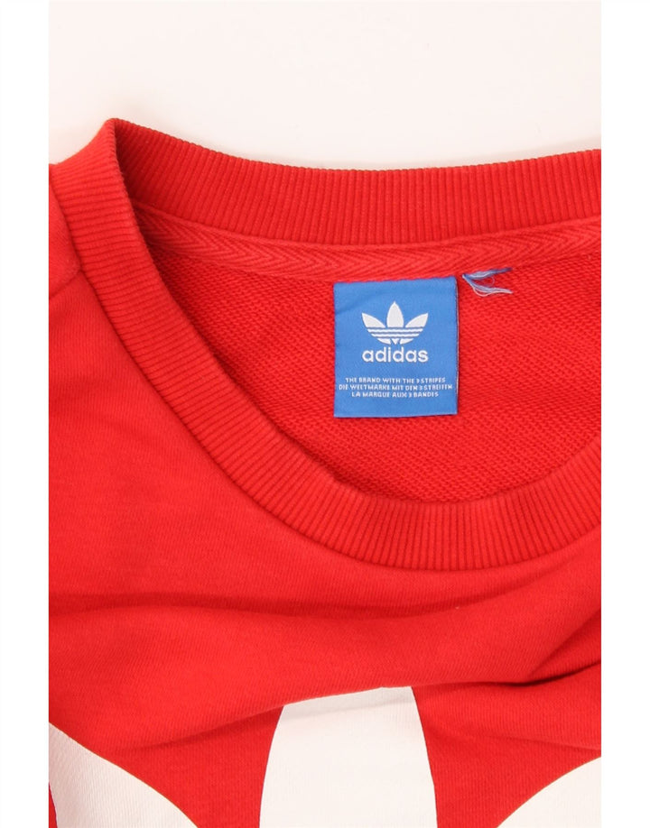 Adidas Womens Graphic Sweatshirt Jumper UK 8 Pequeno Vermelho