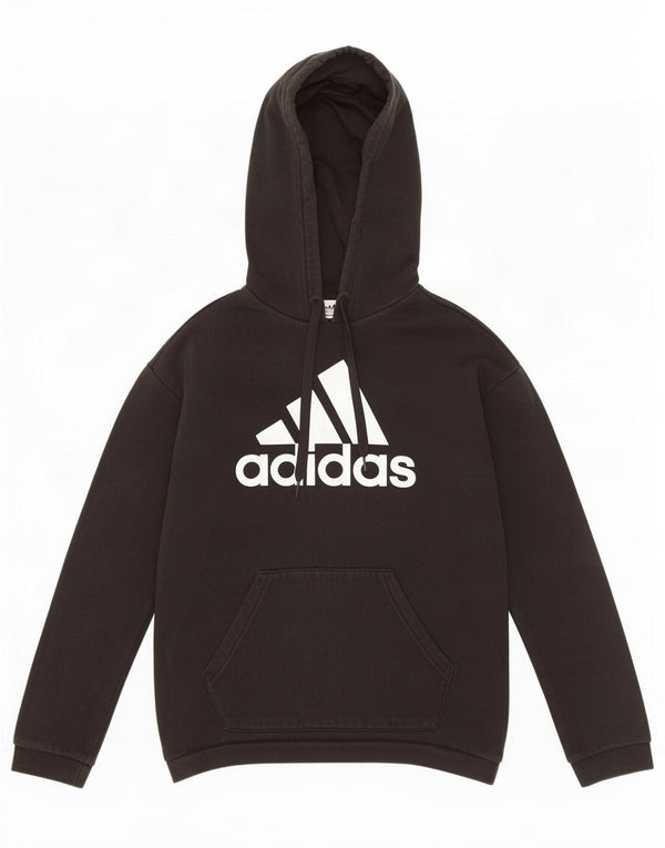 Adidas feminino gráfico oversized moletom com capuz Reino Unido 4/6 XS algodão preto