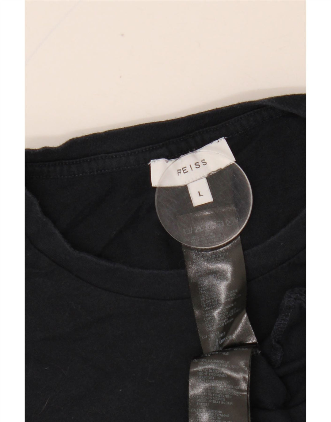 Camiseta feminina REISS UK 16 grande algodão azul marinho