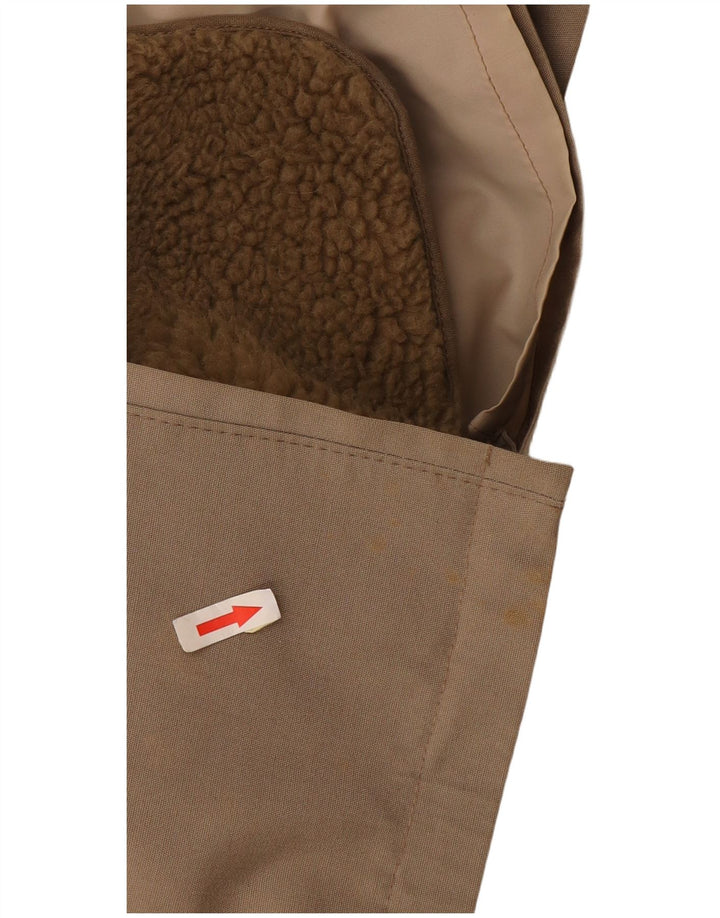 Jaqueta Parka masculina vintage com capuz UK 40 grande bege