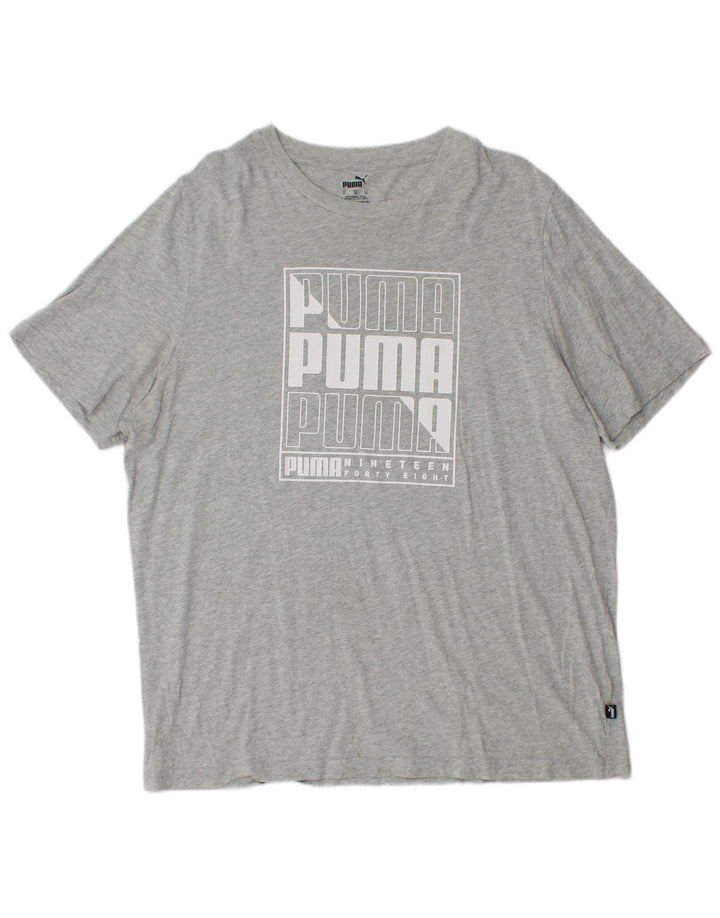 Camiseta masculina PUMA Graphic XL cinza manchada