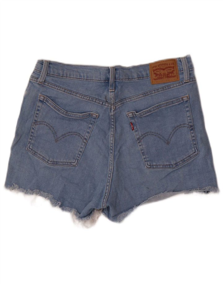 Shorts jeans feminino de cintura alta LEVI'S W32 grande algodão azul